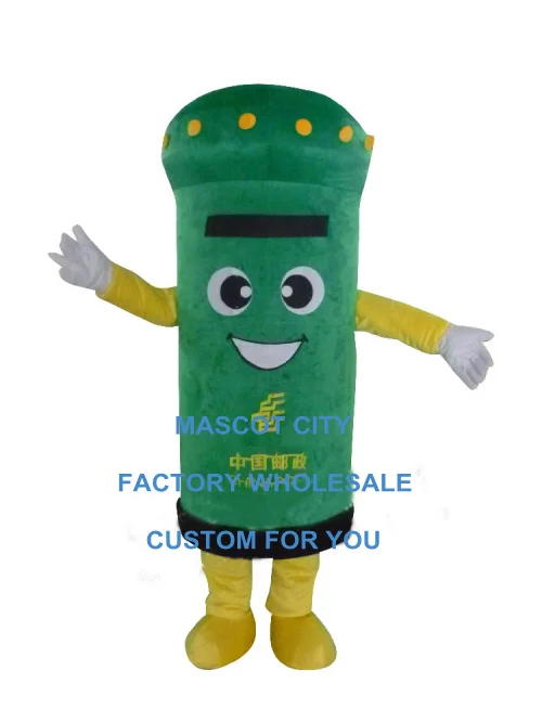 

green Mailbox mascot costume post office custom cartoon character cosplay adult size carnival costume 3532