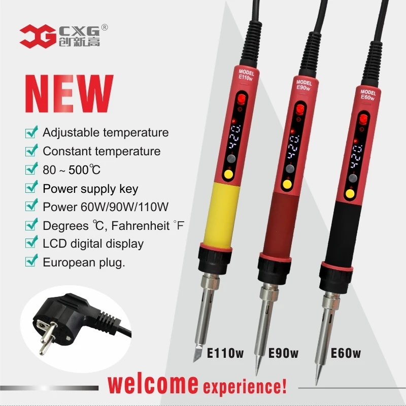 Digital Adjustable 60W Soldering Iron with LED