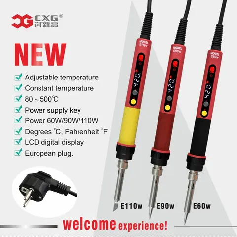 Digital Adjustable 60W Soldering Iron with LED CXG