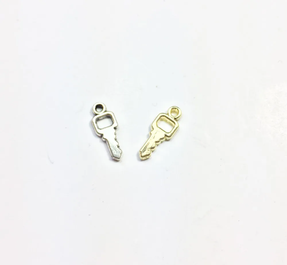 Eruifa 20 sztuk 12*6mm Mini kluczyk charms wisiorek biżuteria ze stopu cynku DIY ręcznie robione 2 kolory — zdjęcie 5