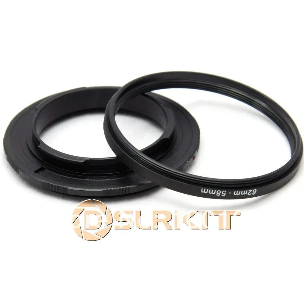 Anillo adaptador inverso Macro para montaje Pentax K, 62mm, 58mm