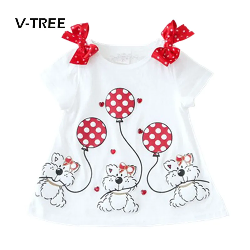 Baby Girls T-shirt Summer Style Short-sleeve Cute Bear T-shirt For Girl Tops Shirt Kids Children Outwear Baby Brand Clothes 2-7Y