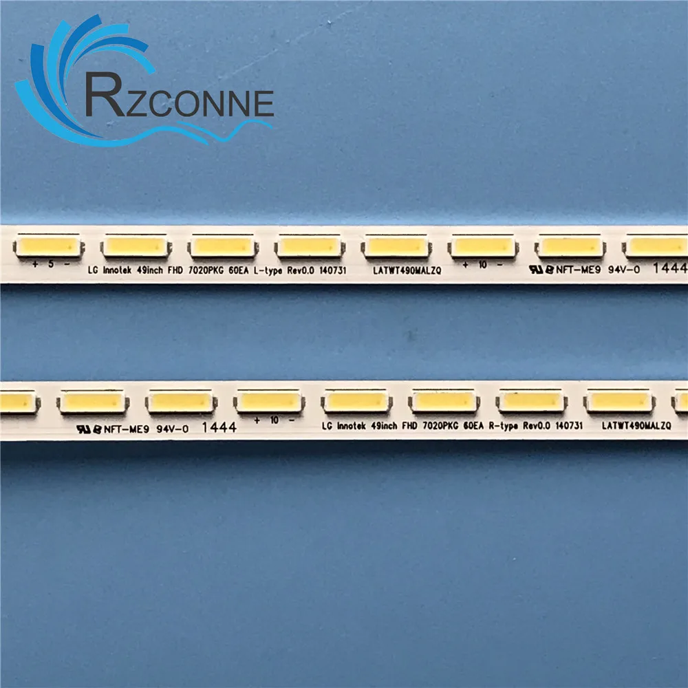 Lâmpada LED Backlight Strip para Innotek, FHD, 7020Pkg, 60ea, LATWT490MALZQ, TV 49"