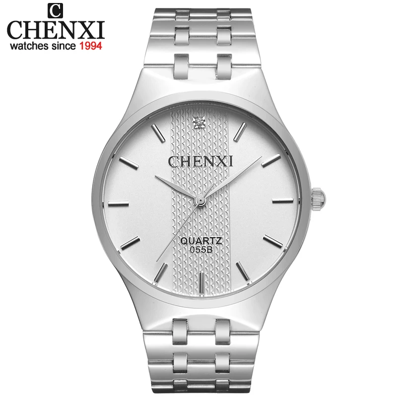 Chenxi amantes relógios masculino marca de luxo relógio de aço quartzo relógio de pulso masculino feminino à prova dwaterproof água relogios masculinos