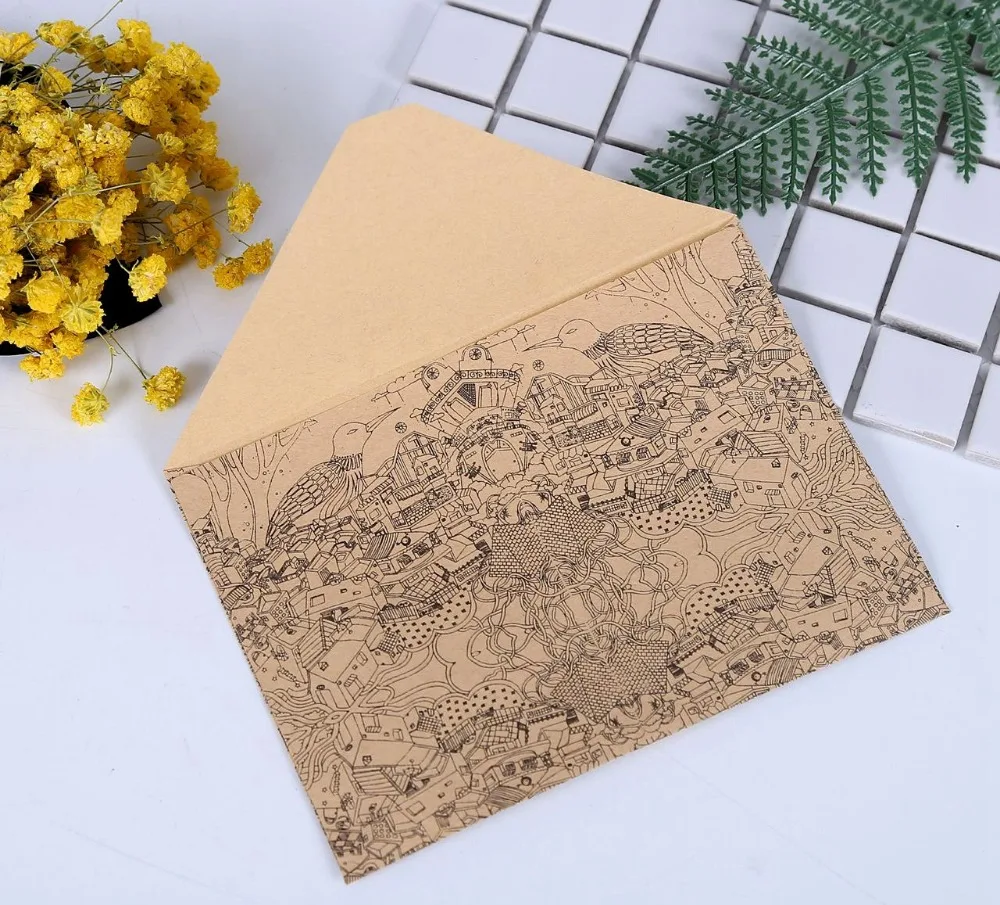 10 pcs/lot Vintage Retro Kraft Paper Envelope for Business Card Style high quality Free shipping