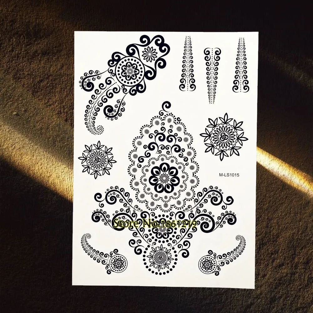 1PC Crown Design Glitter Metallic Tattoo Stickers Women GBJ213 Girl Black Henna Tattoo Paste Bracelet Jewel Brand New Style 2016