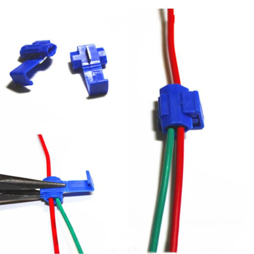 10pcs/lot 801P3 Red or 802P3 Blue Quick Splice Crimp Terminal G12 22-18AWG 18-14AWG Hard Soft 0.5-1.0 Wire Connector