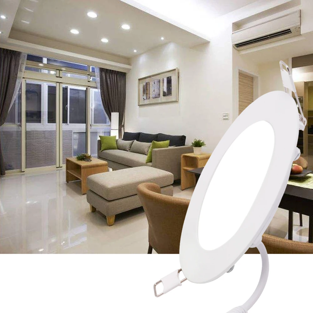 Spot lumineux LED encastrable pour le plafond, éclairage d\'intérieur, lumière blanche chaude, 3/6/9/12/15/25W