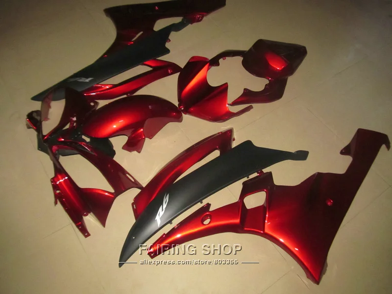 Injection molding free customize fairings For Yamaha R6 06 07 wine red black bodywork fairing kit YZF 2006 2007 YT15