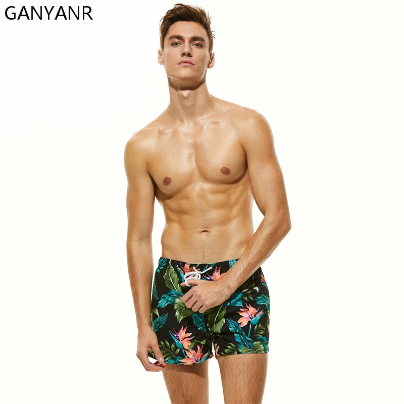 GANYANR Mens Nuoto Shorts Costumi Da Bagno di Società di Nuoto Shorts Spiaggia Bermuda Da Surf Wear Boxer quick dry Costumi Da Bagno Costumi da