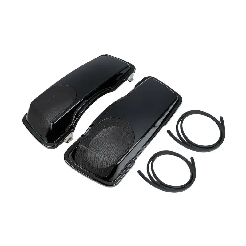 Vivid Black 5x7''Speaker Saddlebag Lids For Harley Touring Electra Street Glide Road King FLH FLTR FLHX FLHR CVO 1993-2013