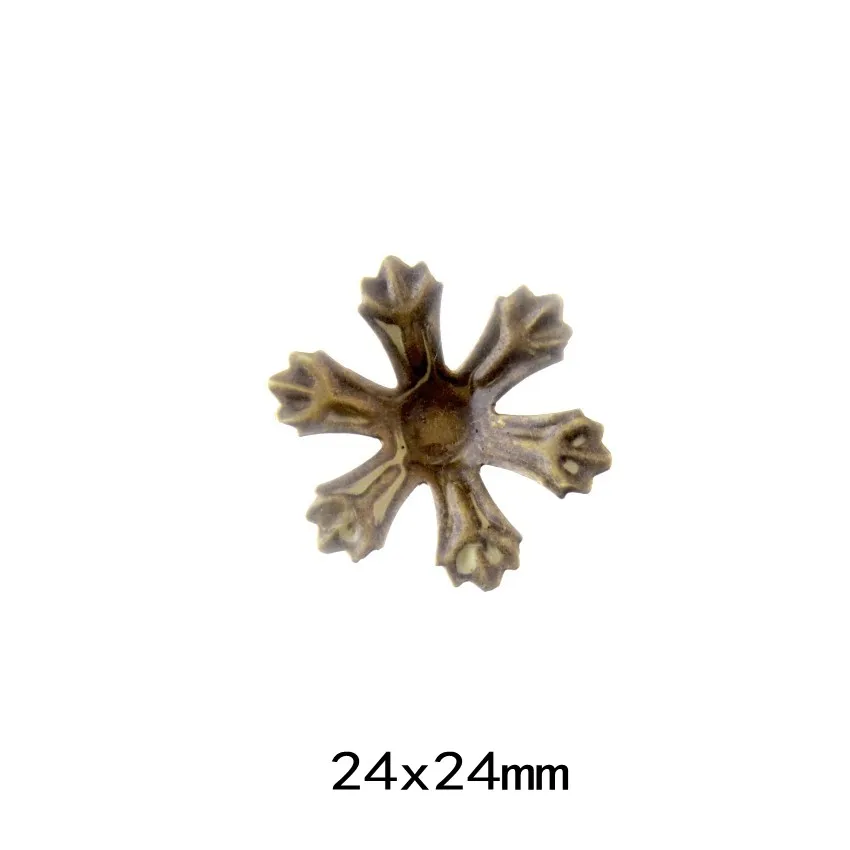 Free shipping Flower Wraps Connectors Antique Bronze Metal Crafts Gift Decoration DIY Embellishments Scrapbooking