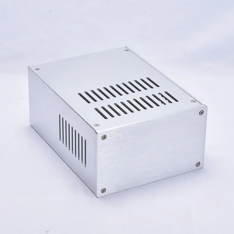 KYYSLB DIY 168mm*100mm*229mm Amplifier Case Home Audio All Aluminum Amplifier Chassis Silver 1610 Multi-purpose Chassis Box