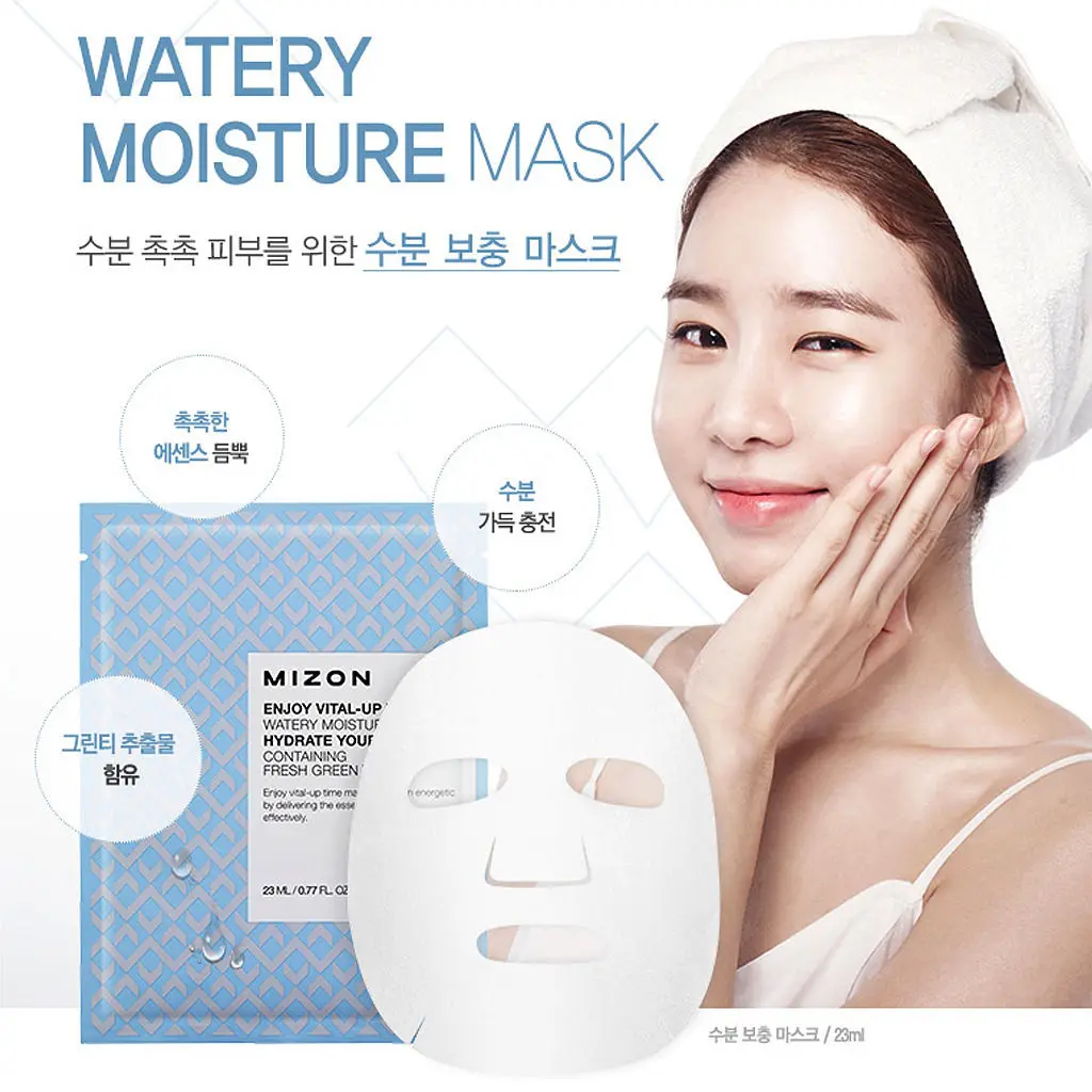 MIZON Enjoy Vital-Up Time Watery Moisture Mask 3pcs Moisturizing Skin Care Anti-Wrinkle Whitening Face Mask