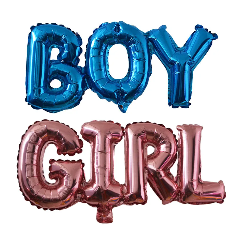 Baby Shower Balloons Blue Pink Boy Girl Foil Ballons Kids Gender Reveal First 1st Birthday Party Kids Party Decorations Supplies