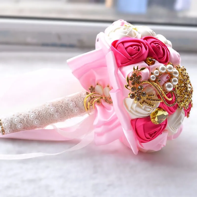 

2023 new hot Artificial Wedding Bouquets Hand made Flower Rhinestone Bridesmaid Crystal Bridal Wedding Bouquet de mariage