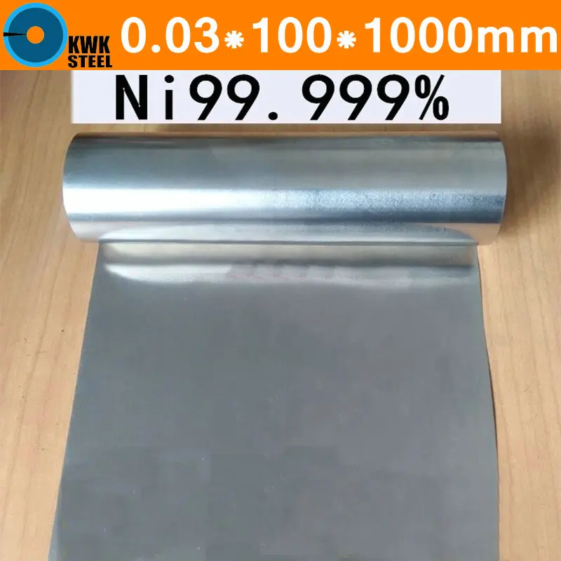 

0.03*100*1000mm Pure Nickel Strip Thin Wall Thickness Ni Coil 99.99% Experiment Research Free Shipping