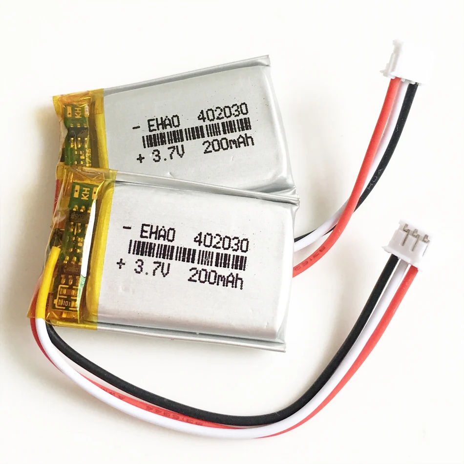 5 szt. Akumulator litowo-polimerowy LiPo 3,7 V 200 mAh 402030   + Złącze JST ZH 1,5 mm 3-pinowe do ręcznego GPS Mp3 bluetooth