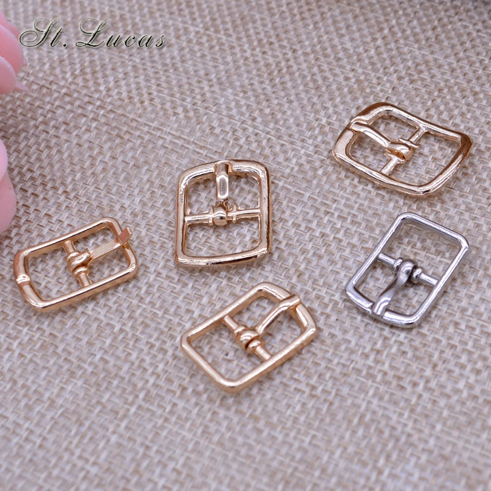 New arrived 20pcs/lot 12mm 10mm silver gold small Square alloy metal shoes bags Belt Buckles DIY Accessory Sewing scrapbooking