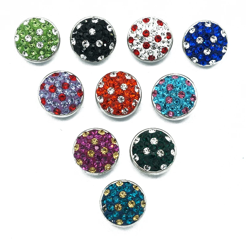 

Hot sale 10pcs mixed beauty Dots 12MM rhinestone snap buttons Shambala snap buttons fit DIY 12mm snap jewelry KZ9078