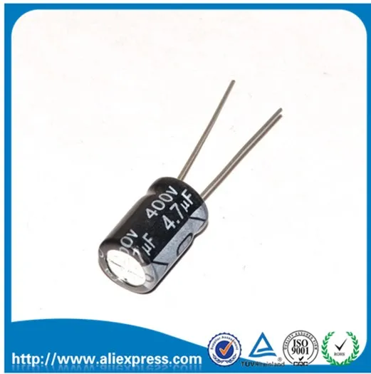 

20Pcs 400V 4.7UF Aluminum electrolytic capacitors size 8*12mm 400 V / 4.7 UF Electrolytic capacitor