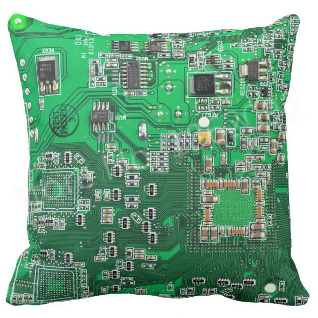 Cool Compueter Geek Circuit Board Throw Pillow Case Funny Circuit Cushion Cover Novelty Gifts Cool Car Seat Decor Two Sides 18