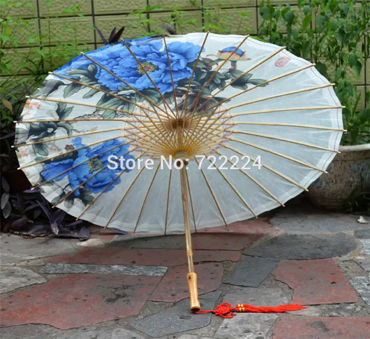 Free shipping Dia 50cm chinese craft umbrella antique handmade blue peony sunny and raniy ,collection,props oiled paper umbrella