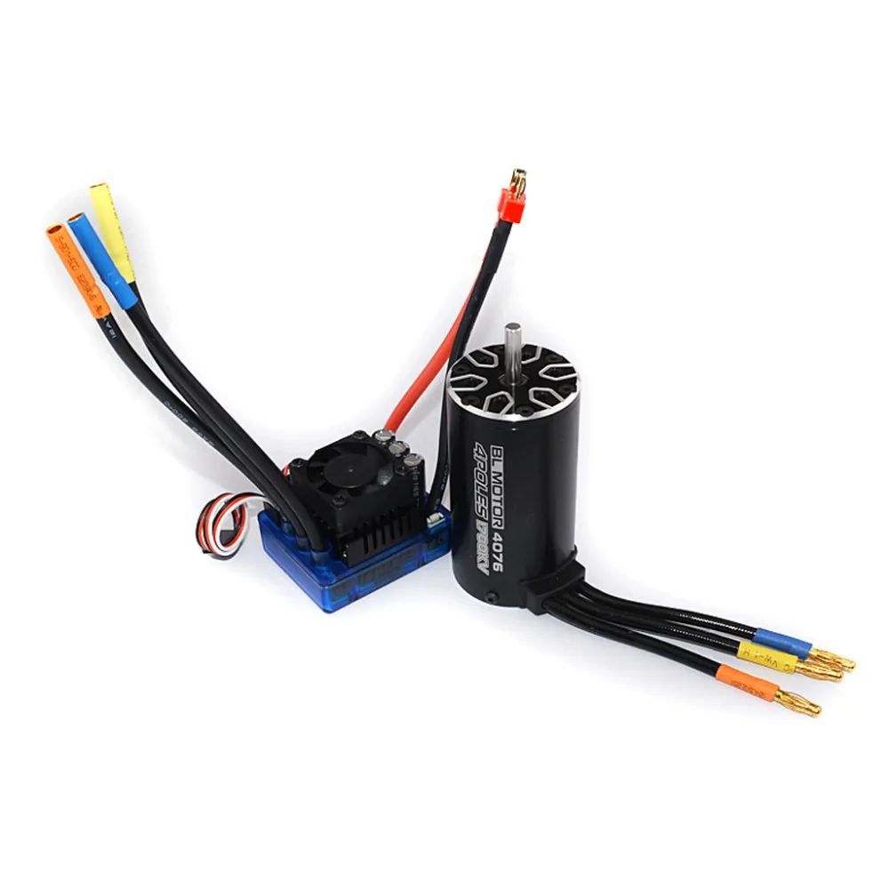 RC 4076 2250KV 2000KV 1700KV 1550KV Sensorless Brushless Motor 120A ESC with LED Programming Card Combo Set for 1/8 RC Car Truck