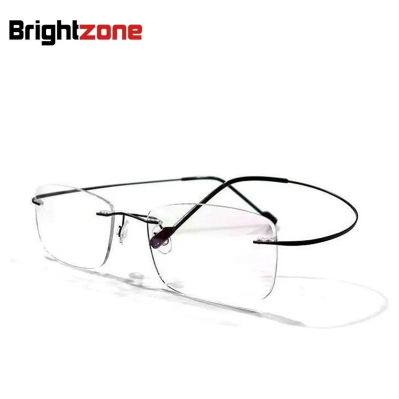 9 Colors Lightest Optical glasses Memory Titanium Alloy Rimless  Frame Myopia Prescription Glasses 1.56 1.61 progressive lenses