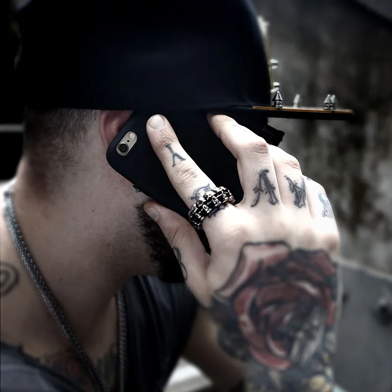 Beier New Store 316L Stainless Steel Ring Top Quality Punk Skull Ring Vintage Domineering Skull Fashion Jewelry LLBR8-225R