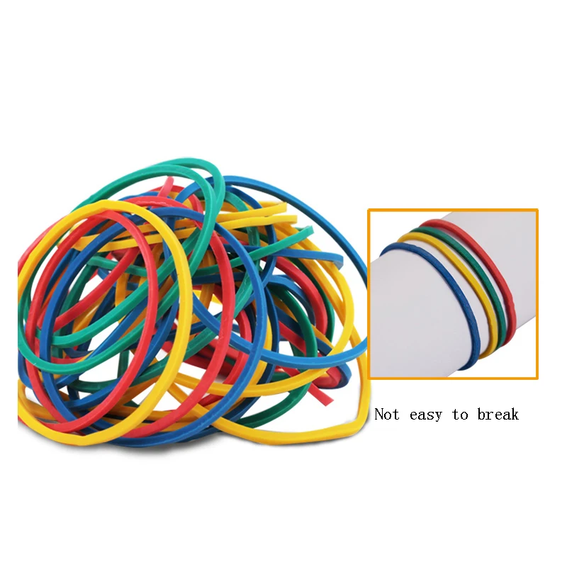 Colorful Strong Elastic Rubber Band Loop 50g School Stationery Office Pen holder Organiser