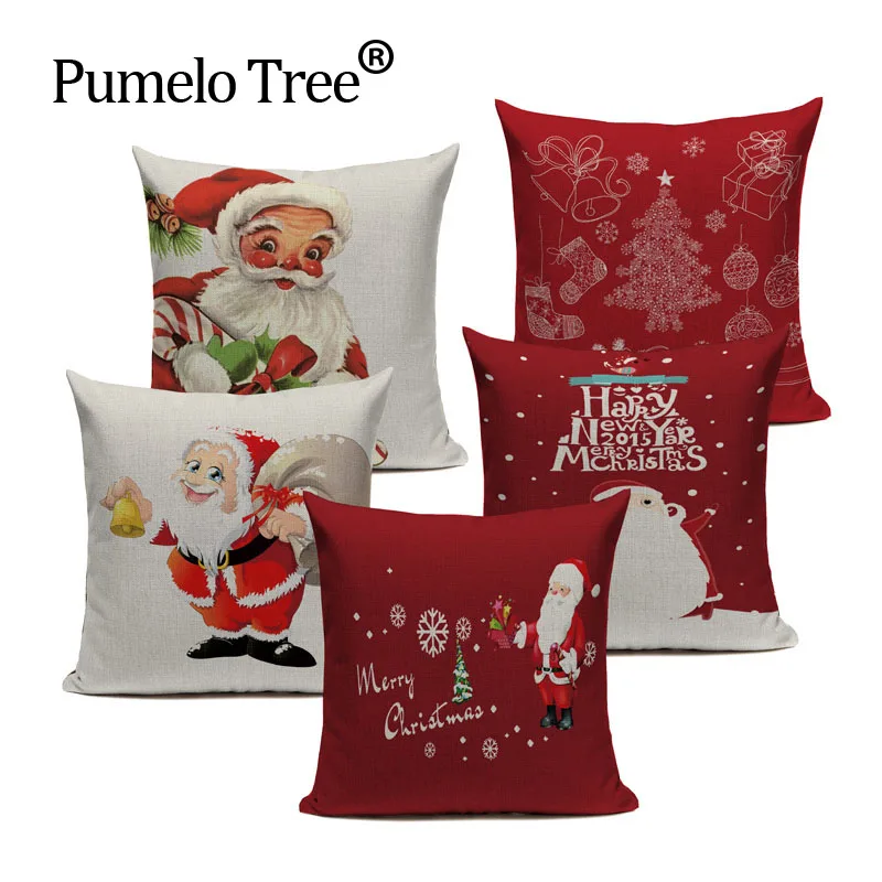 Free Shipping 45cm*45cm Christmas Cushion Cover Xmas Ambience Square Pillow Case Sofa Home Christmas Gifts