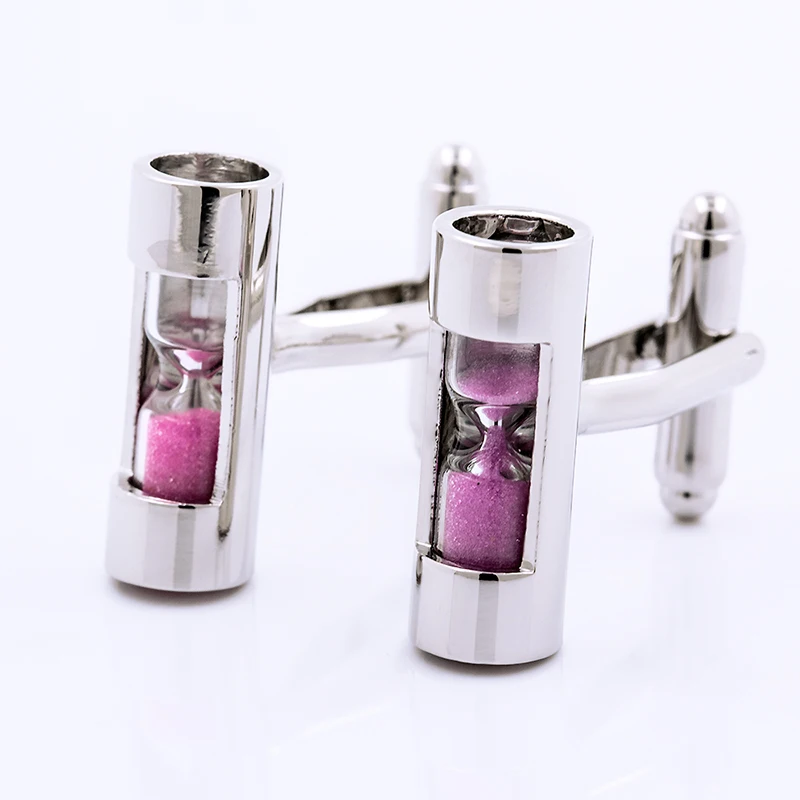 KFLK jewelry for men's brand of high quality shirts cufflinks pink hourglass cufflinks fashion wedding gift button guests