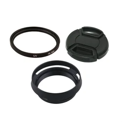 4In1 For Fujifilm Fuji FinePix X100 X100S X100T Camera Lens Adapter + Lens Hood + 49mm UV Filter + Lens Cap