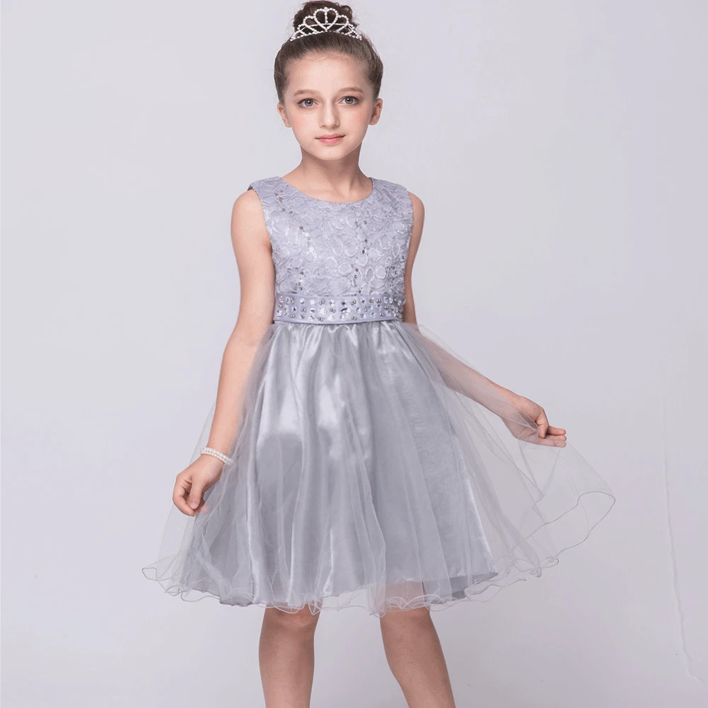 

Girl Flower Princess Dress Children Sequins Stick Drill Dress