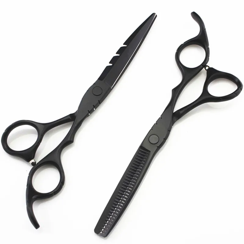 professional Japan steel 5.5 6 '' black hair scissors haircut scissor thinning barber hair cutting shears hairdresser scissors