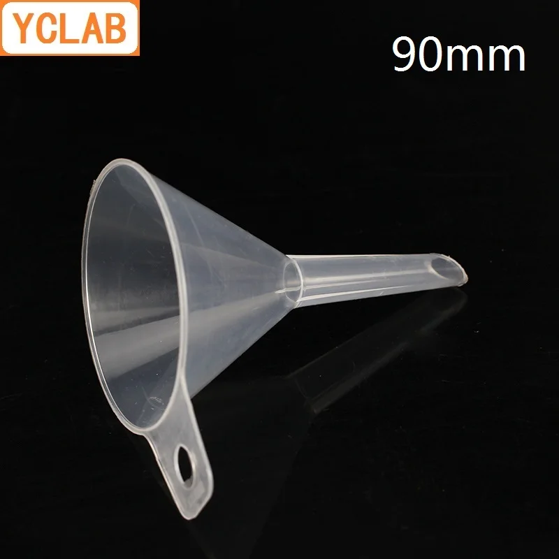 YCLAB 90mm Funnel PP Plastic Sharp Head Polypropylene Laboratory Chemistry Equipment