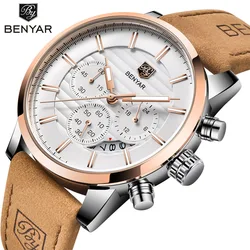 BENYAR-reloj analógico de cuarzo para hombre, accesorio de pulsera resistente al agua con cronógrafo, complemento Masculino deportivo de marca de lujo perfecto para negocios