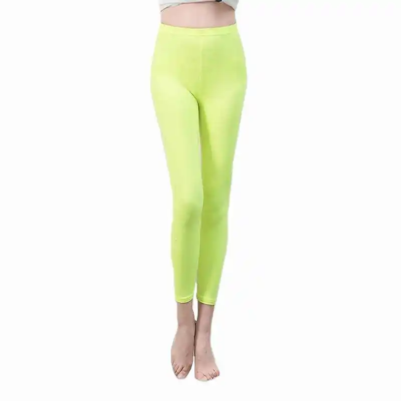 INDJXND Delle Donne di Colore Fluorescente Leggings Elastico Leggings Spandex Multicolor Shiny Leggins Pantaloni Per La Ragazza Workout Leggings