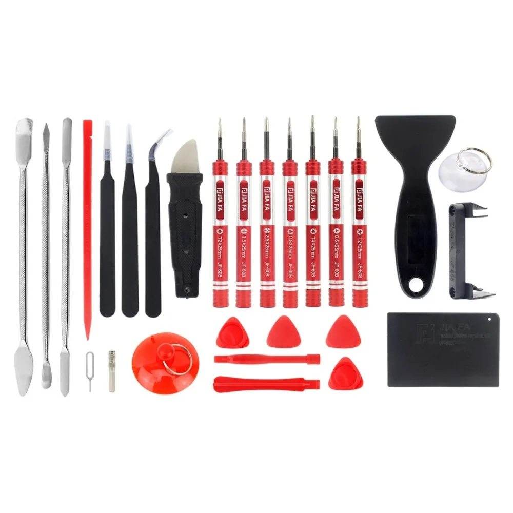 JIAFA JF-8175 28 in 1 Electronics Repair Tool Kit with Portable Bag for Repair Cell Phone, For iPhone, MacBook and More