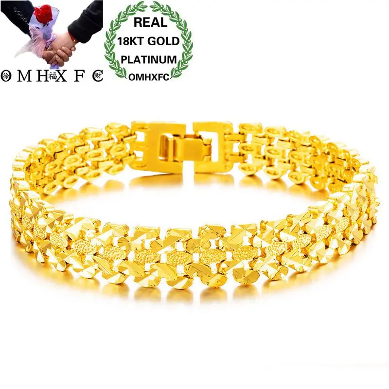 OMHXFC Wholesale European Fashion Woman Man Female Male Party Wedding Gift Vintage Wide Watch 18KT Gold Bracelets BE169