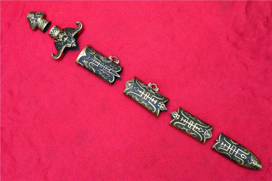 Wondergul Set Copper Brass Carved Lucky Dragon Fittings For Chinese Jian Sword