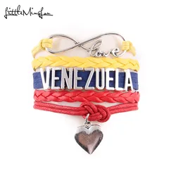 Little MingLou Infinity Love Venezuela Bracelet Heart Charm Wrap Men Bracelets & Bangles For Women Country Hometown Cheer Gift