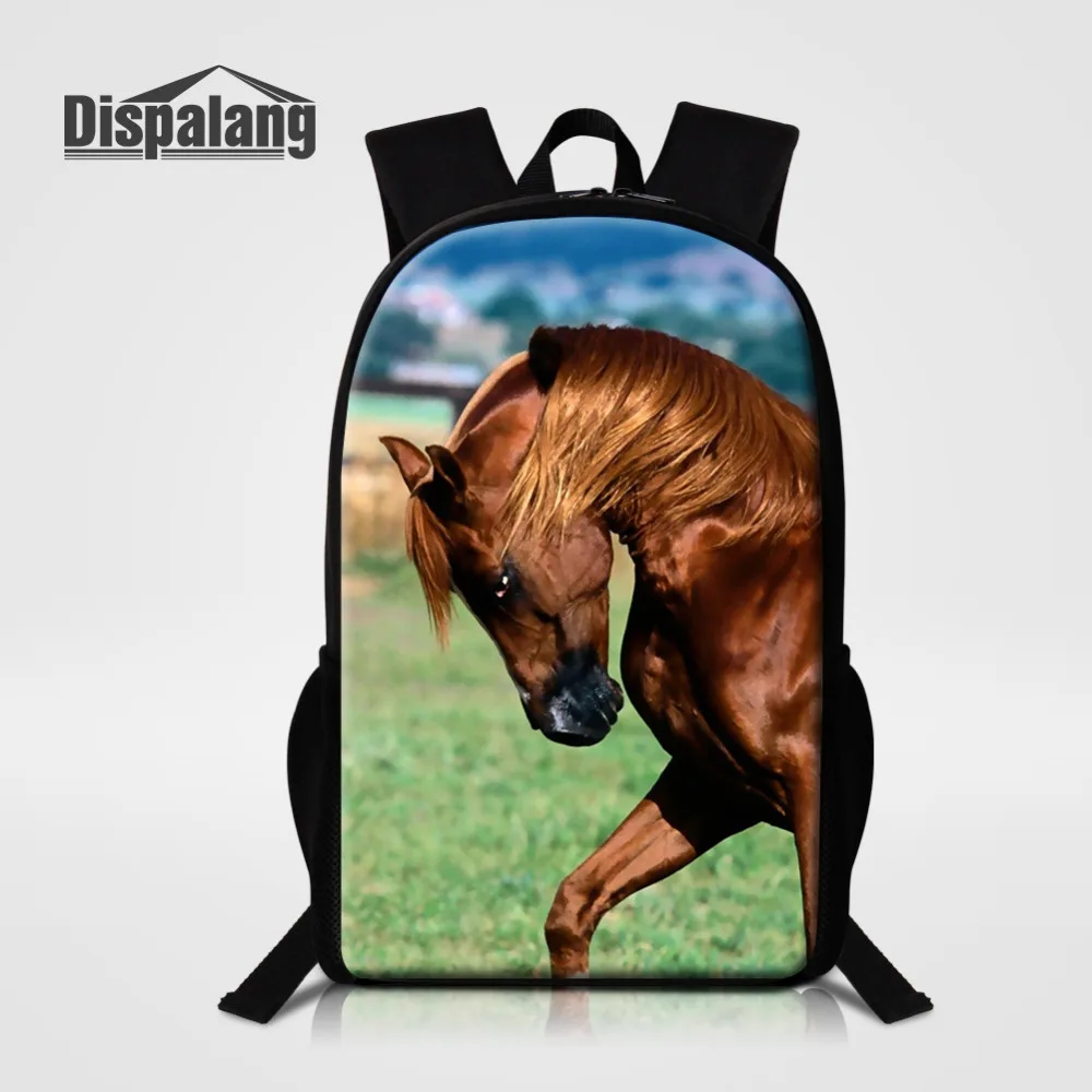 Dispalang Horse Print Children School Bags For Girls Boys Backpack In Primary School Backpacks Mochila Infantil Zip Schoolbag