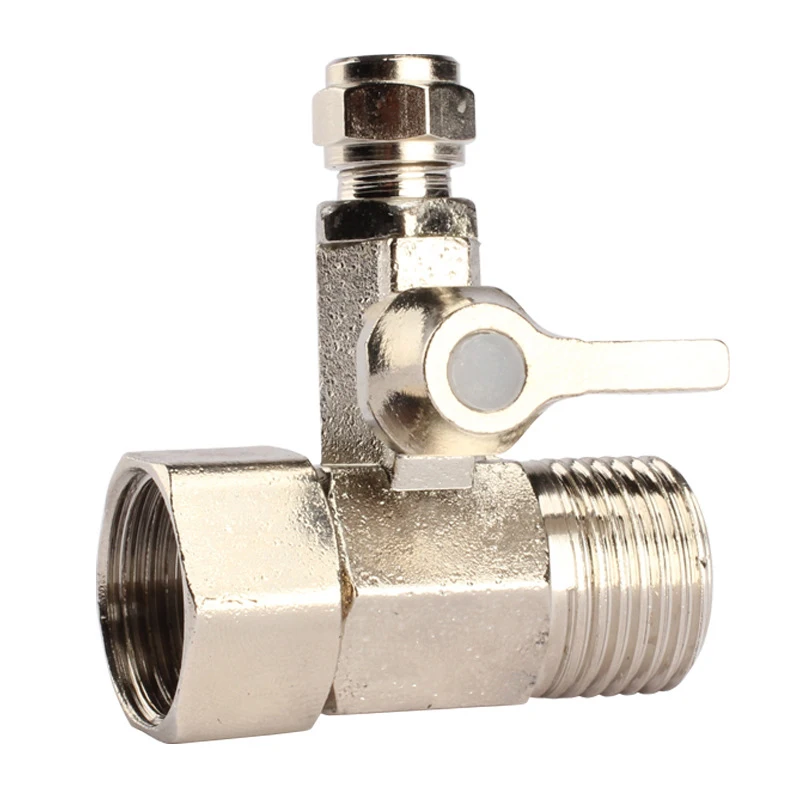 Water Purifier Reverse Osmosis Tee Inlet Ball Valve Control Switch 1/2\