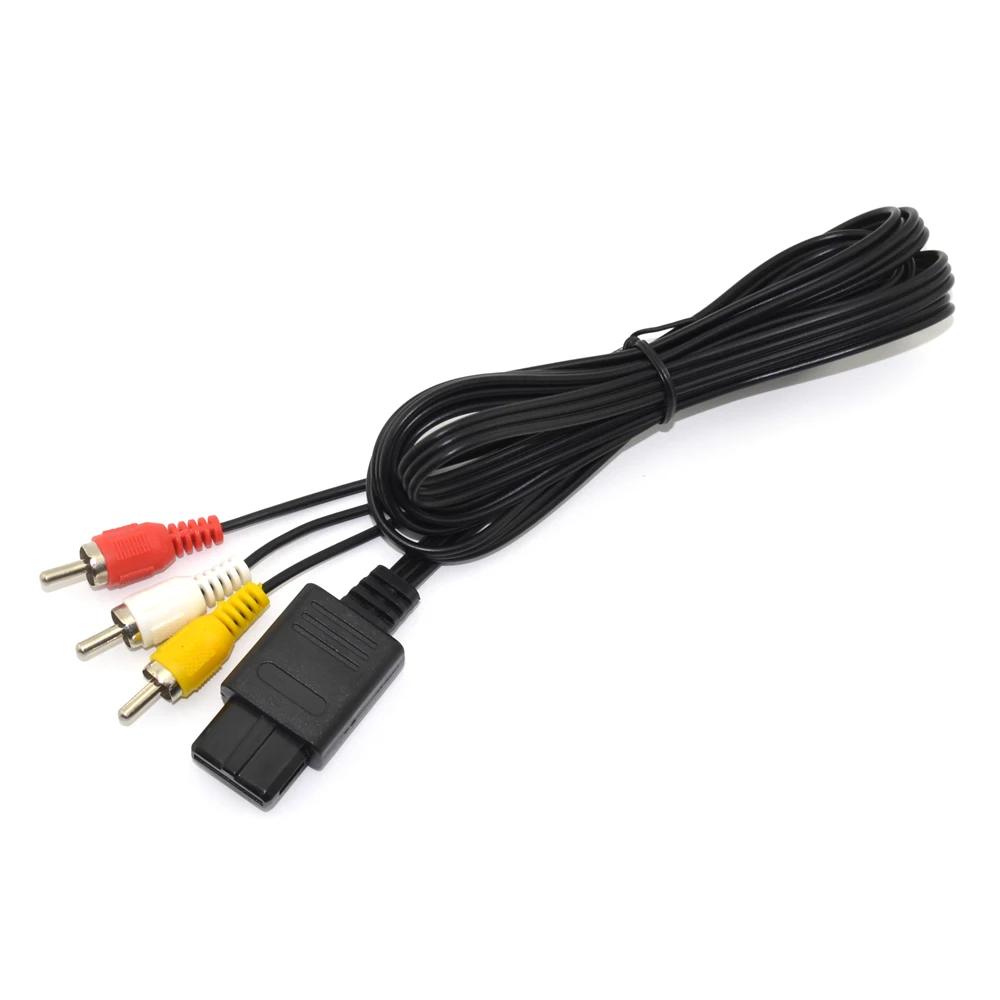 100pcs High quality 3 RCA Audio TV Video Cord AV Cable for N64 for GameCube /GC for SNES