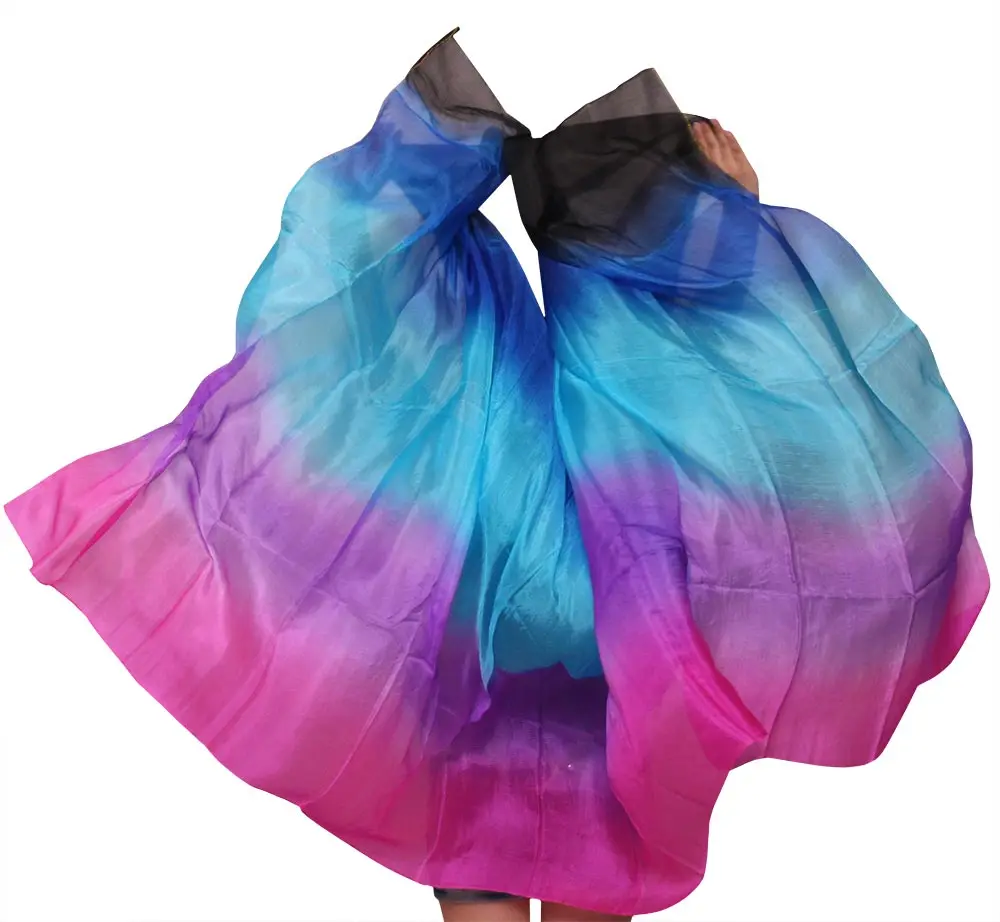 high quality dance veils women's sexy 100% natural silk belly dance veil black+royal blue+turquoise+purple+rose color 250*114 cm