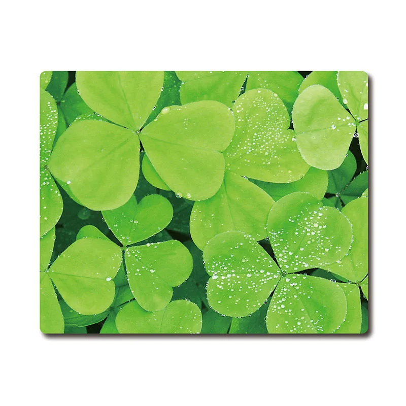 a clover symbolizing good luck printed Heavy weaving anti-slip rubber pad office mouse pad Coaster Party favor gifts 220x180x3mm