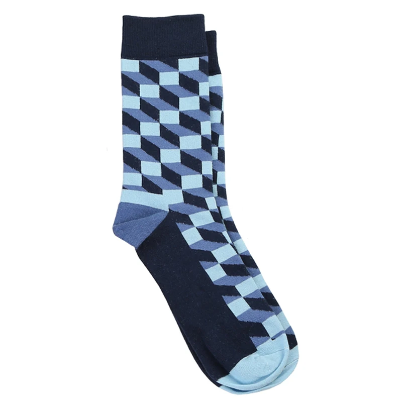 Gekämmte Baumwolle Herrensocken Alle Jahreszeiten Kompressionssocken Bunte lustige Kleid Crew Socken Herren Große Größe 39-46