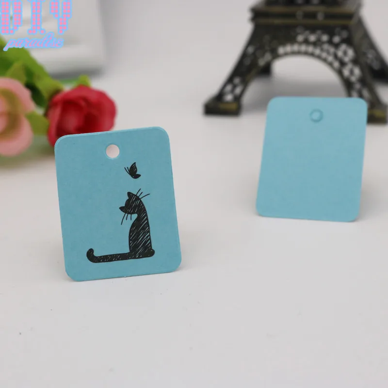 50PCS Crown Cat Paper Card Jewelry Garment DIY Crafts Cards Price Hang Xmas Party Gift Packaging Cake Label Bookmark Luggage Tag